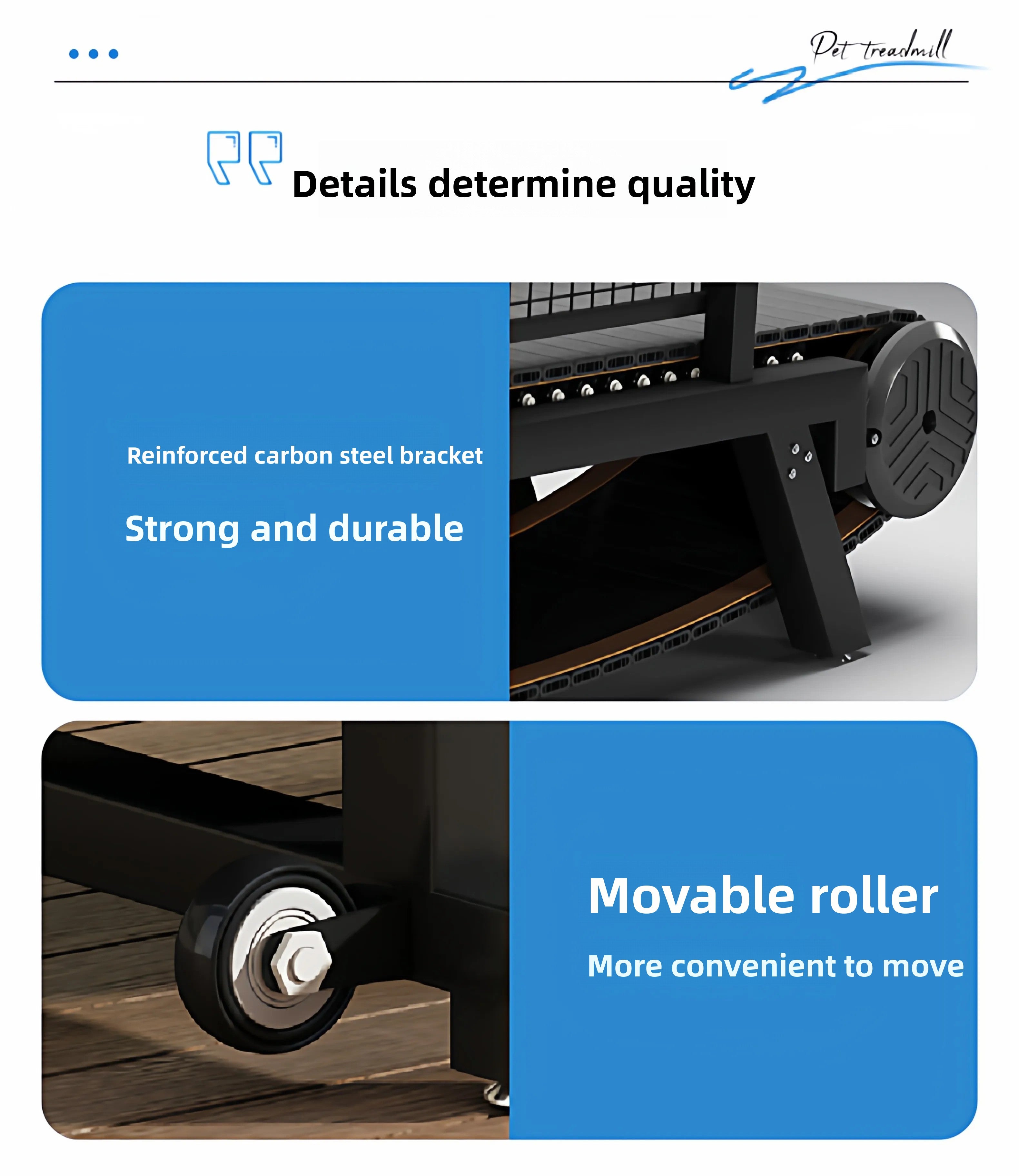 Dog Treadmill, Non-motorized, Quiet, Smooth, Adjustable Pet Treadmill, Pit Bull Training Equipment with Brakes and Speedometer