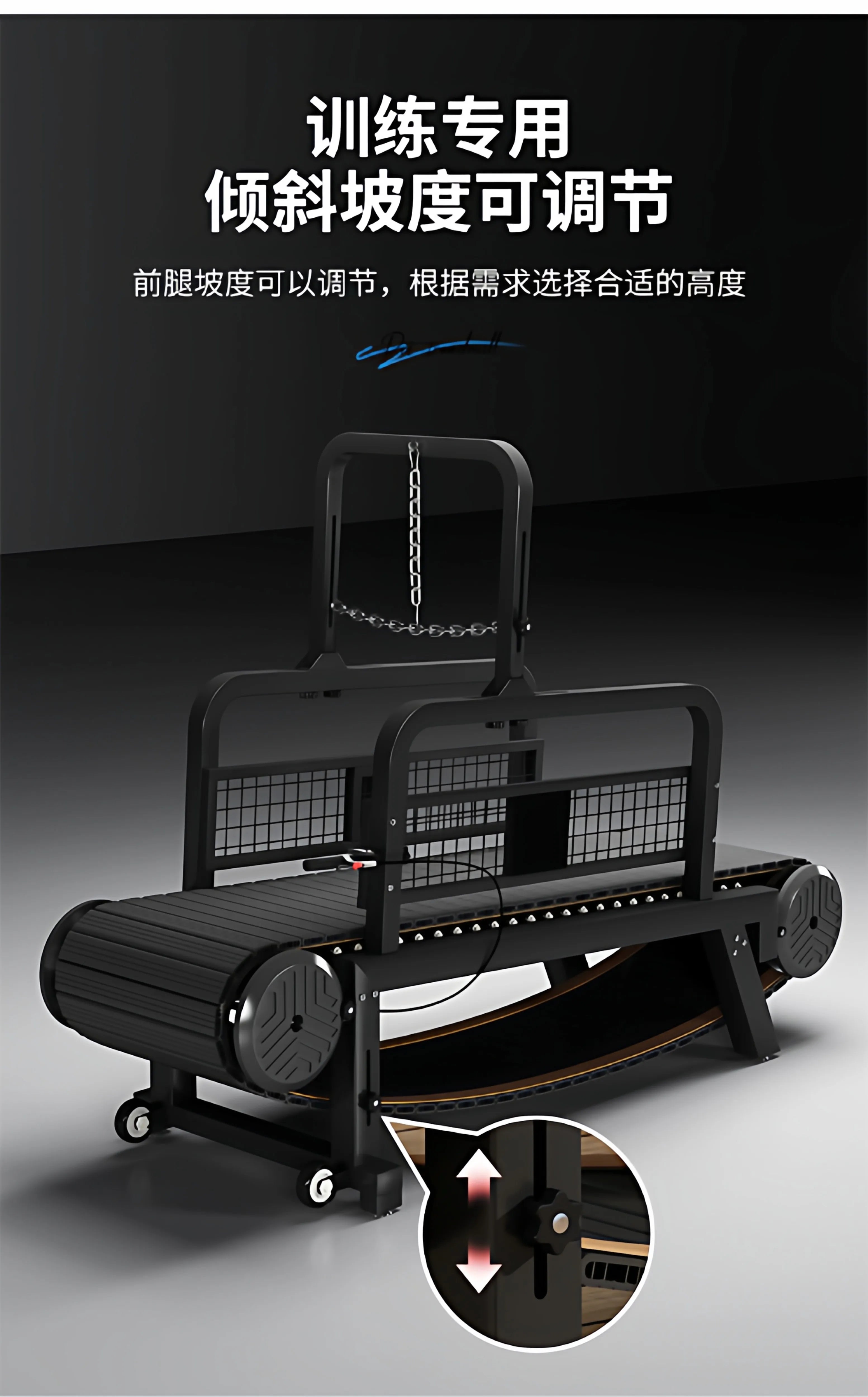 Dog Treadmill, Non-motorized, Quiet, Smooth, Adjustable Pet Treadmill, Pit Bull Training Equipment with Brakes and Speedometer
